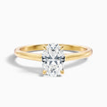 Love 1.5 Carat Oval Solitaire Moissanite Diamond Ring in 14k Yellow Gold