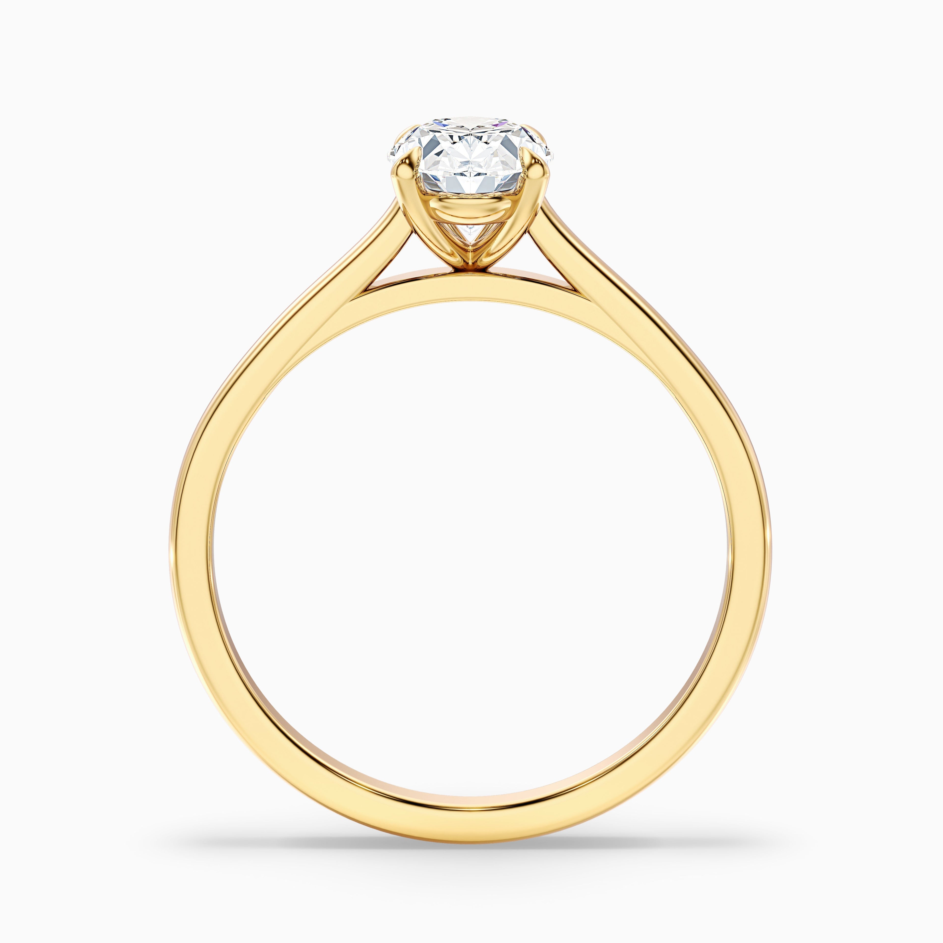 Love 1.5 Carat Oval Solitaire Moissanite Diamond Ring in 18k White Gold