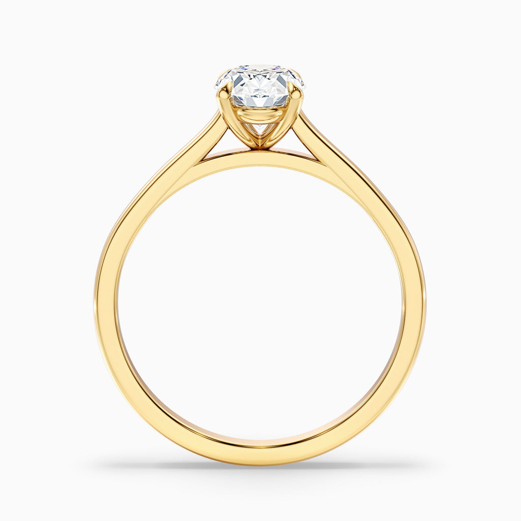 Love 1.5 Carat Oval Solitaire Moissanite Diamond Ring in 14k Rose Gold