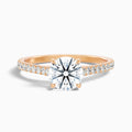 Lilly 5.5 Carat Round Side Stone Pave Moissanite Diamond Ring in 14k Rose Gold