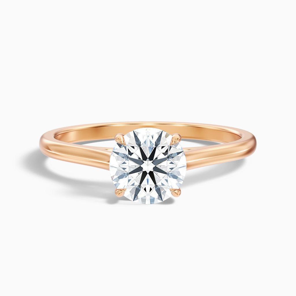 Anaya 1 Carat Round Cut Solitaire Moissanite Diamond Ring in 18k Rose Gold
