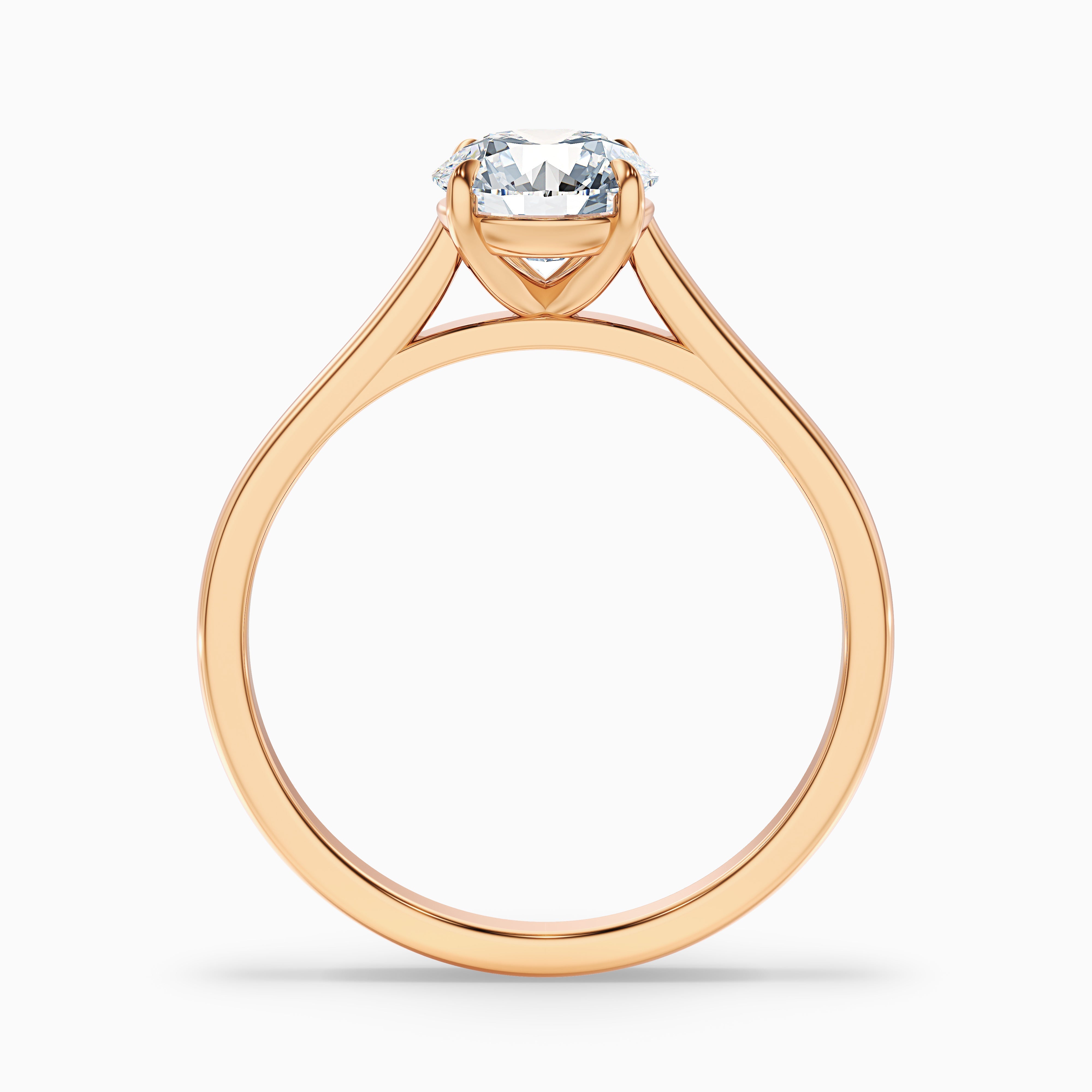 Anaya 1 Carat Round Cut Solitaire Moissanite Diamond Ring in 18k Rose Gold