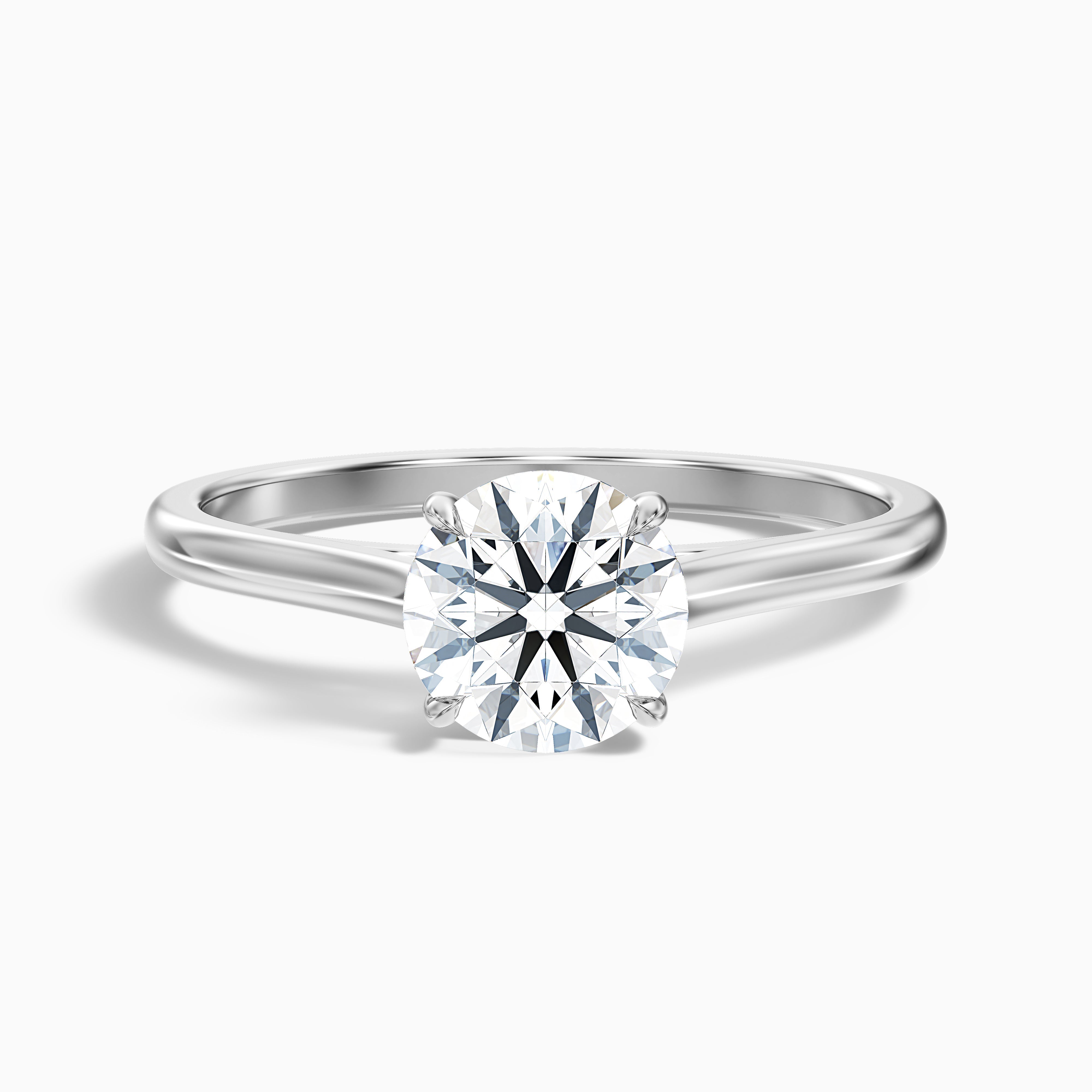Anaya 2 Carat Round Cut Solitaire Moissanite Diamond Ring in 18k Yellow Gold