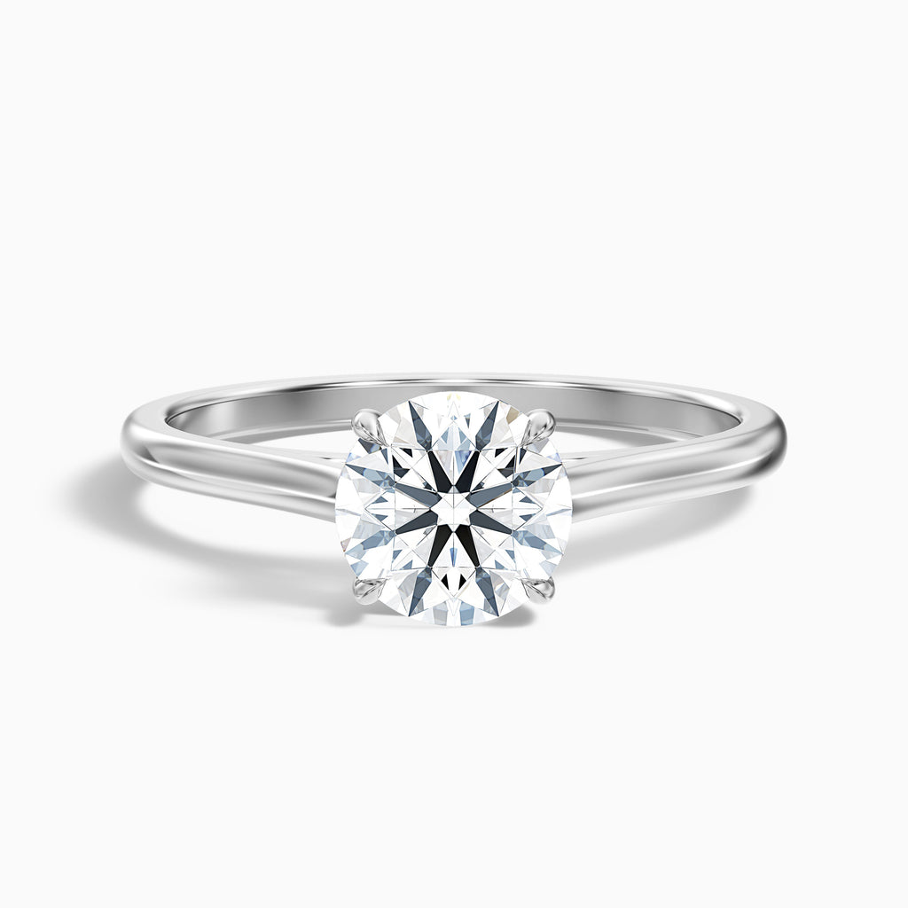 Anaya 5 Carat Round Cut Solitaire Moissanite Diamond Ring in Platinum