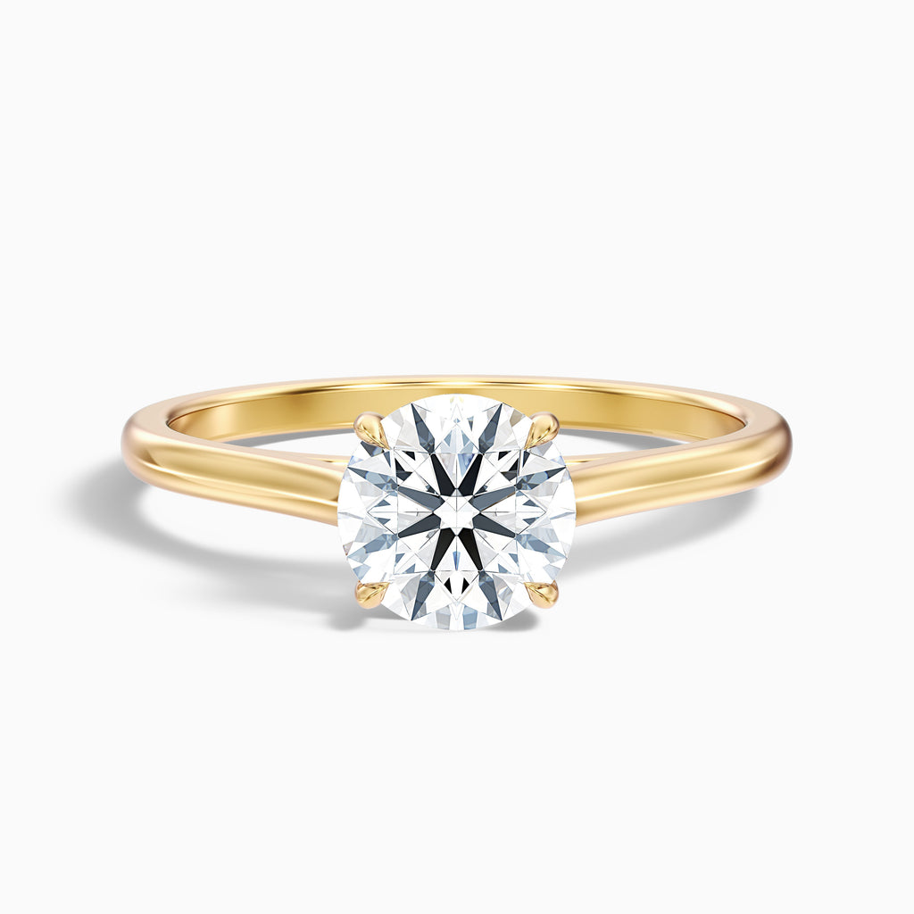 Anaya 1 Carat Round Cut Solitaire Moissanite Diamond Ring in 10k Yellow Gold