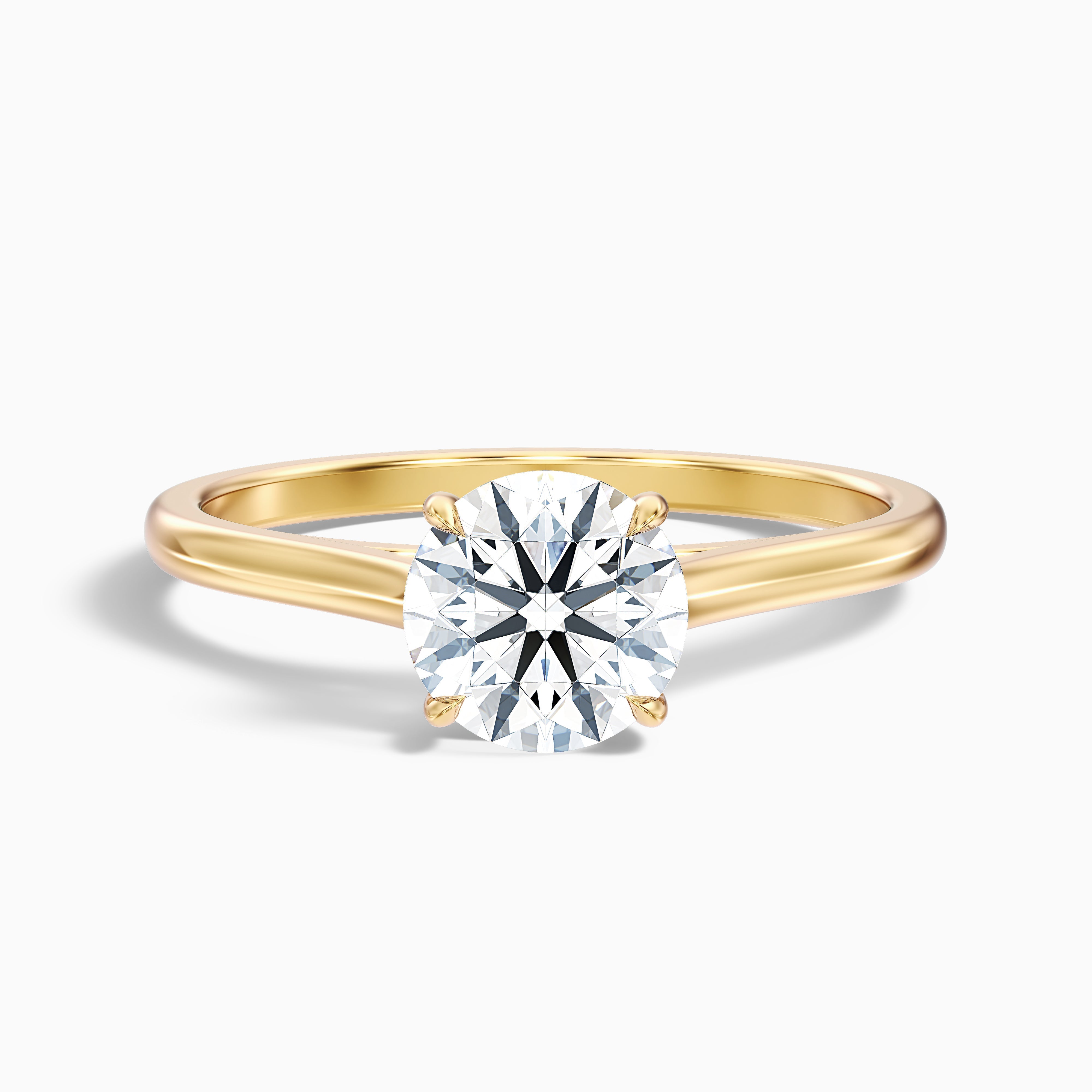Anaya 5 Carat Round Cut Solitaire Moissanite Diamond Ring in 18k Yellow Gold