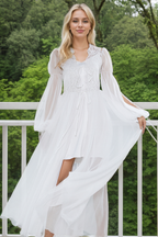Boho Lace Embroidered Long Sheer Robe Set with Camisole Dress SelenaHuanStudio
