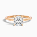 Aisha 3 Carat Cushion Cut Solitaire Moissanite Diamond Ring in 18k Rose Gold