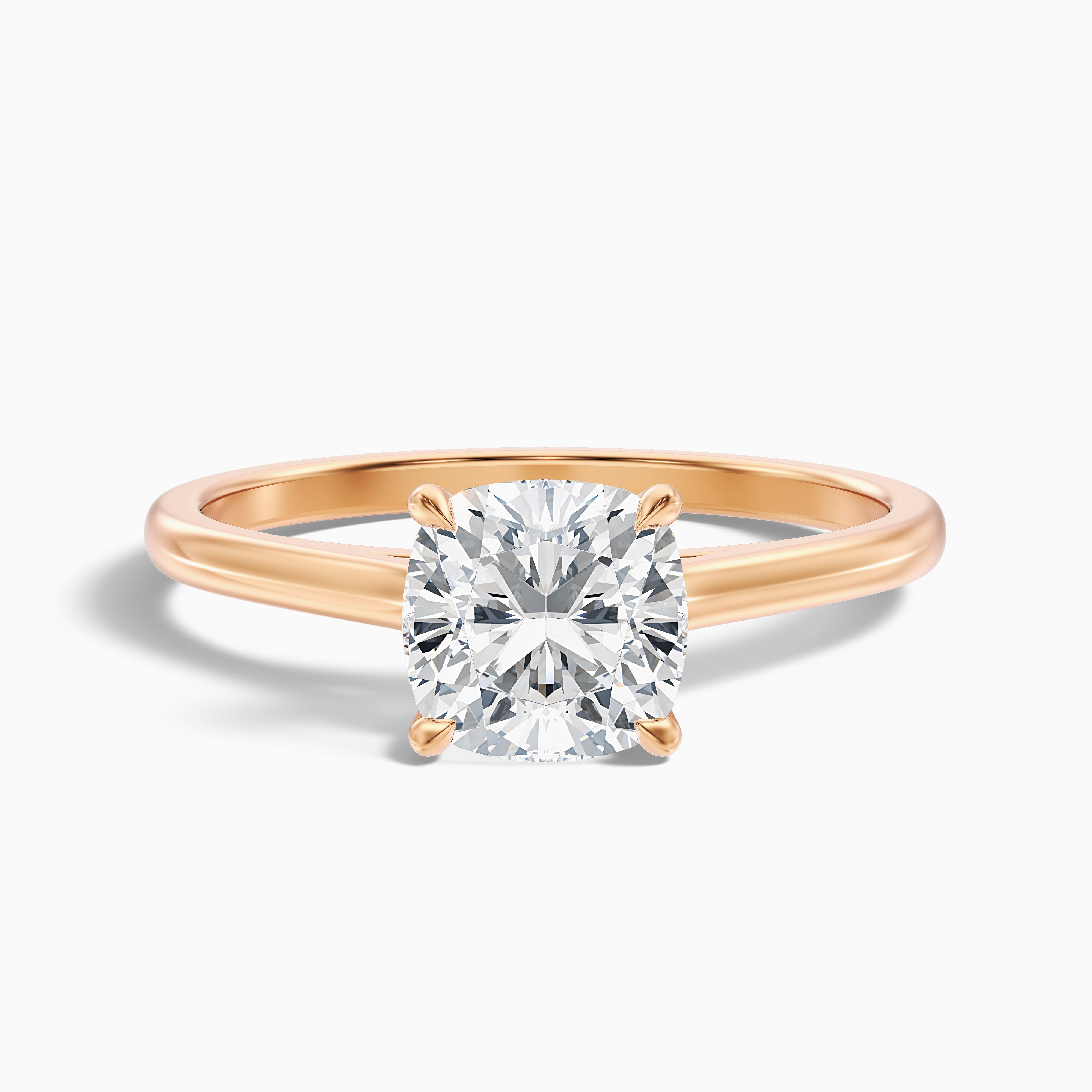 Aisha 1 Carat Cushion Cut Solitaire Moissanite Diamond Ring in 10k Yellow Gold