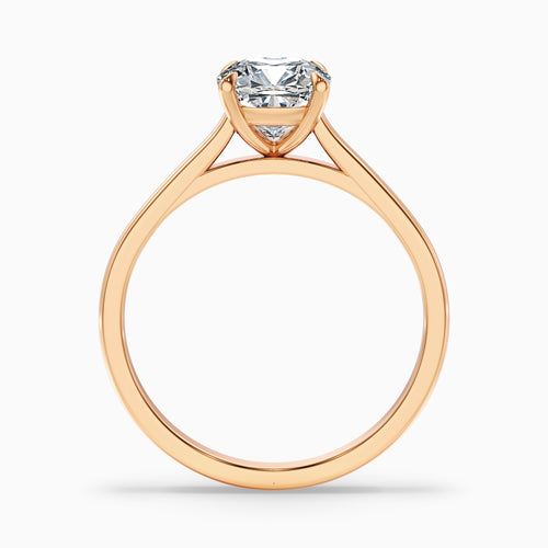 Aisha 4 Carat Cushion Cut Solitaire Moissanite Diamond Ring in 14k Rose Gold