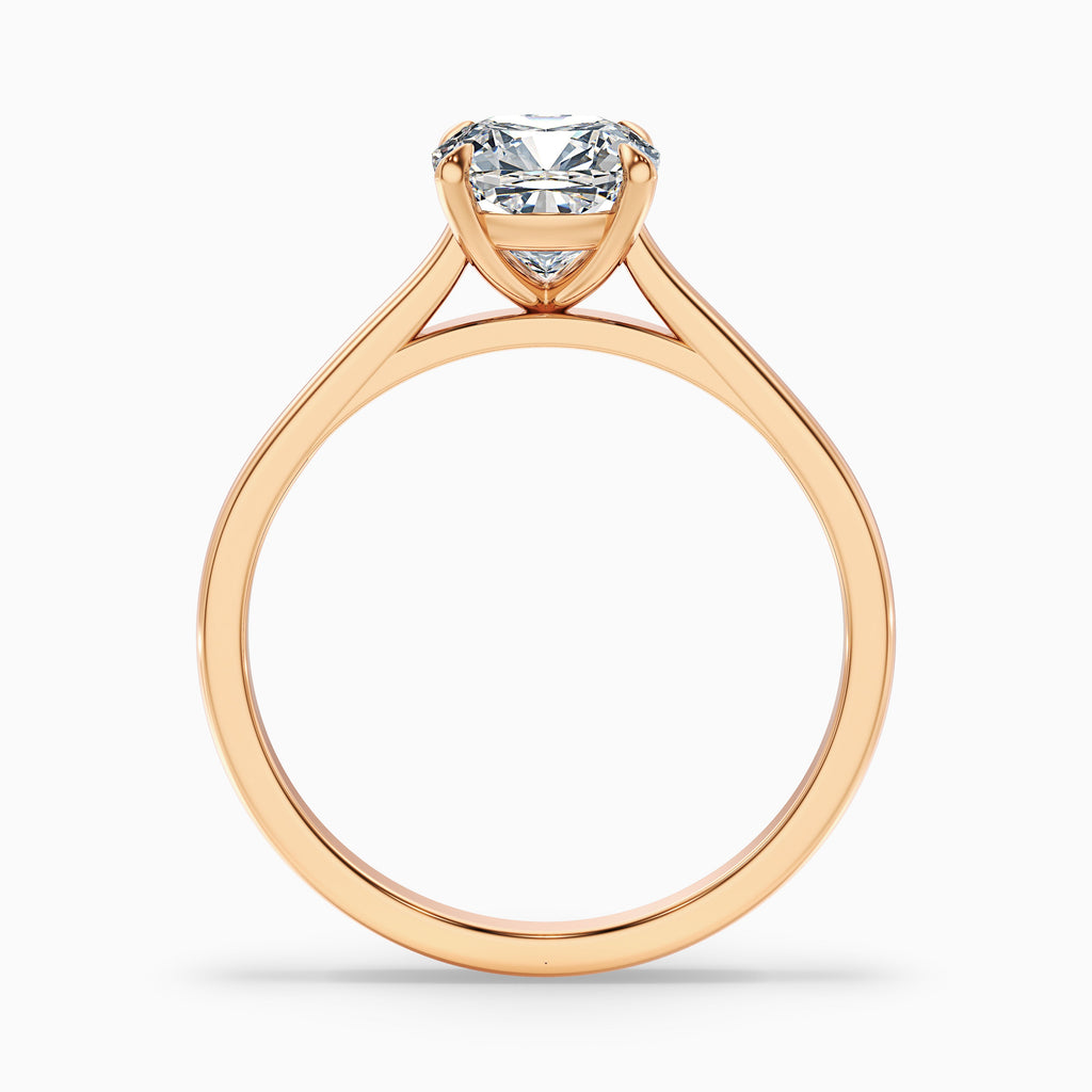 Aisha 1.5 Carat Cushion Cut Solitaire Moissanite Diamond Ring in 14k Rose Gold