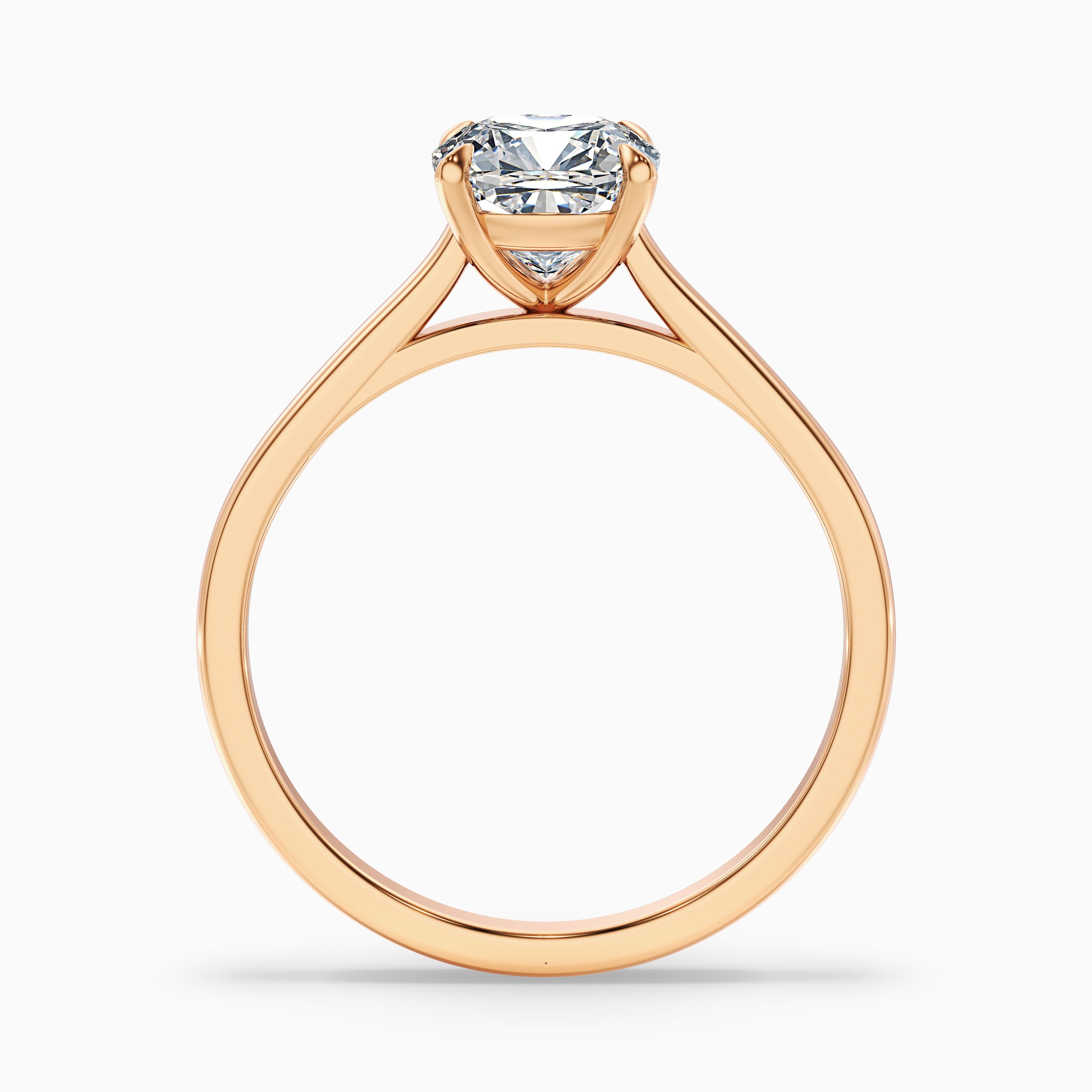 Aisha 1.5 Carat Cushion Cut Solitaire Moissanite Diamond Ring in 14k Rose Gold