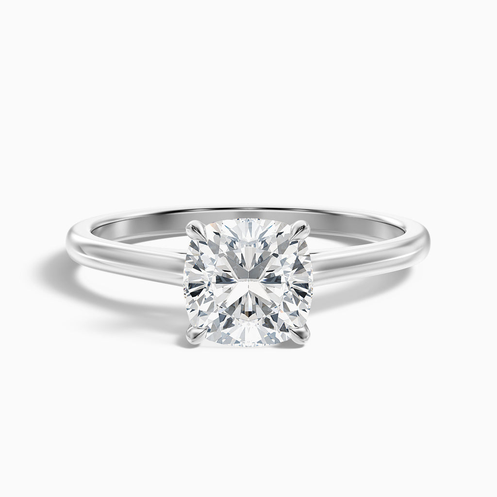 Aisha 2.5 Carat Cushion Cut Solitaire Moissanite Diamond Ring in 18k Yellow Gold