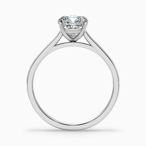 Aisha 4 Carat Cushion Cut Solitaire Moissanite Diamond Ring in 14k White Gold