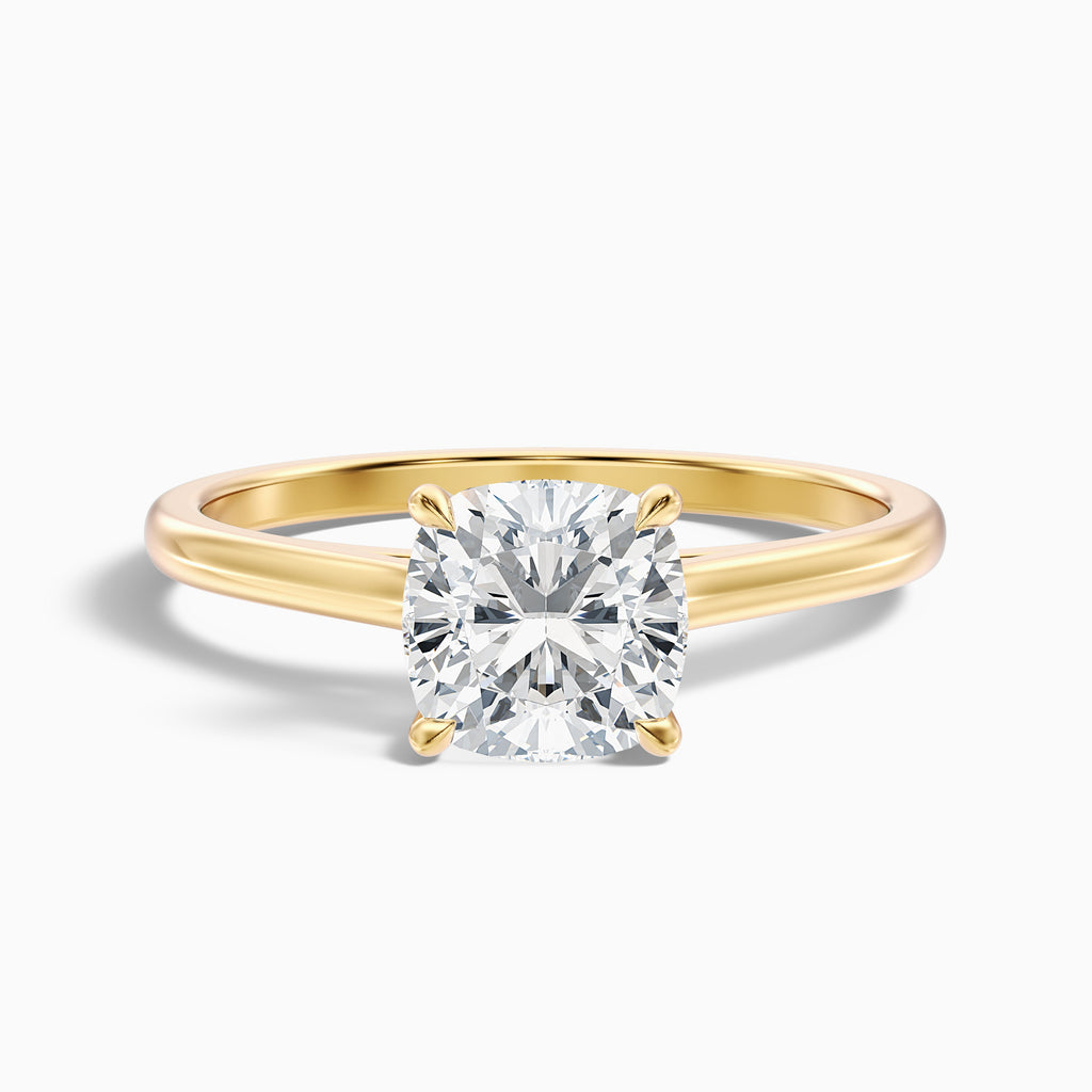 Aisha 4 Carat Cushion Cut Solitaire Moissanite Diamond Ring in 10k White Gold