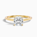 Aisha 5 Carat Cushion Cut Solitaire Moissanite Diamond Ring in 10k Yellow Gold