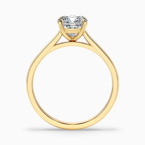 Aisha 4 Carat Cushion Cut Solitaire Moissanite Diamond Ring in 14k Yellow Gold