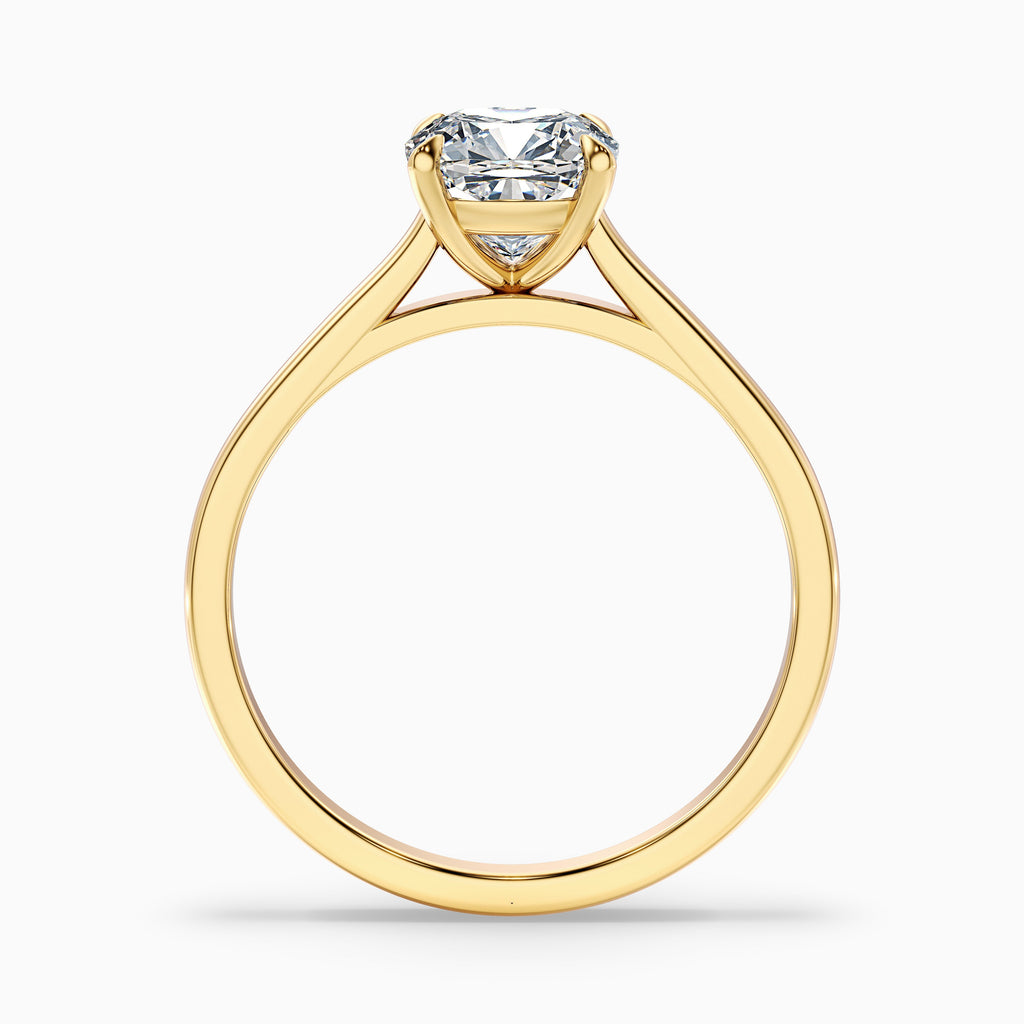 Aisha 3 Carat Cushion Cut Solitaire Moissanite Diamond Ring in Platinum