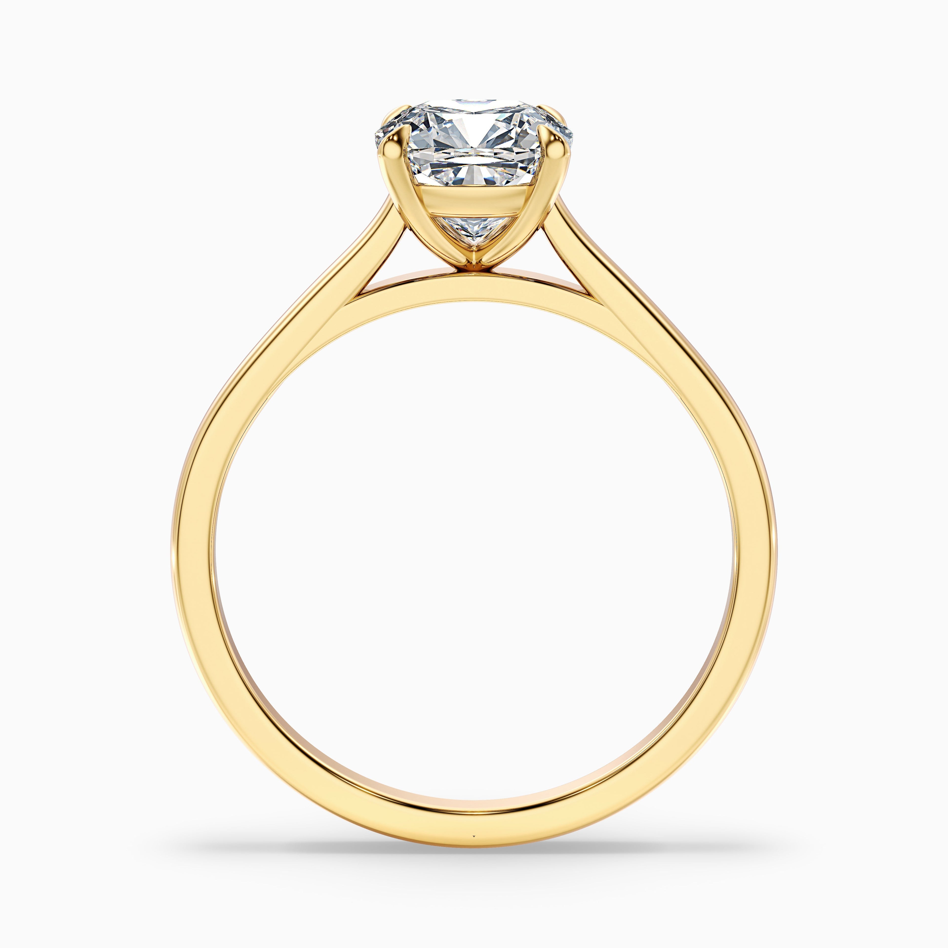 Aisha 3 Carat Cushion Cut Solitaire Moissanite Diamond Ring in 10k White Gold