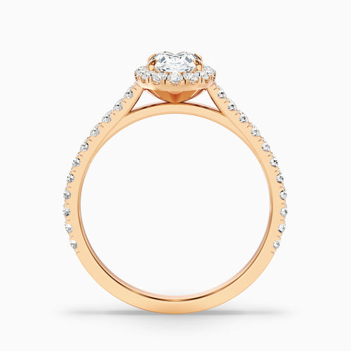 Adley 1.5 Carat Oval Halo Pave Moissanite Diamond Ring in 10k Rose Gold