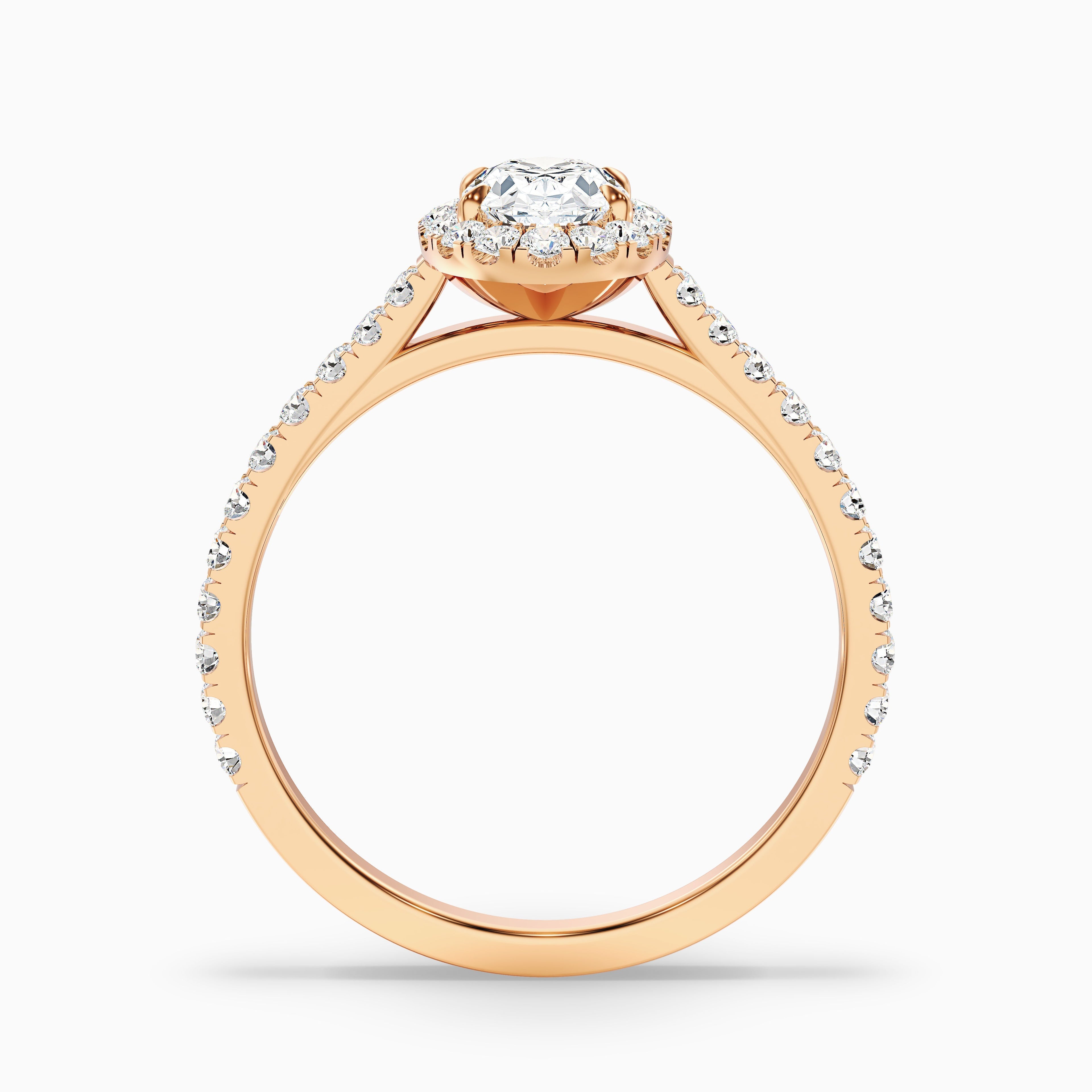 Adley 5.5 Carat Oval Halo Pave Moissanite Diamond Ring in 10k Yellow Gold