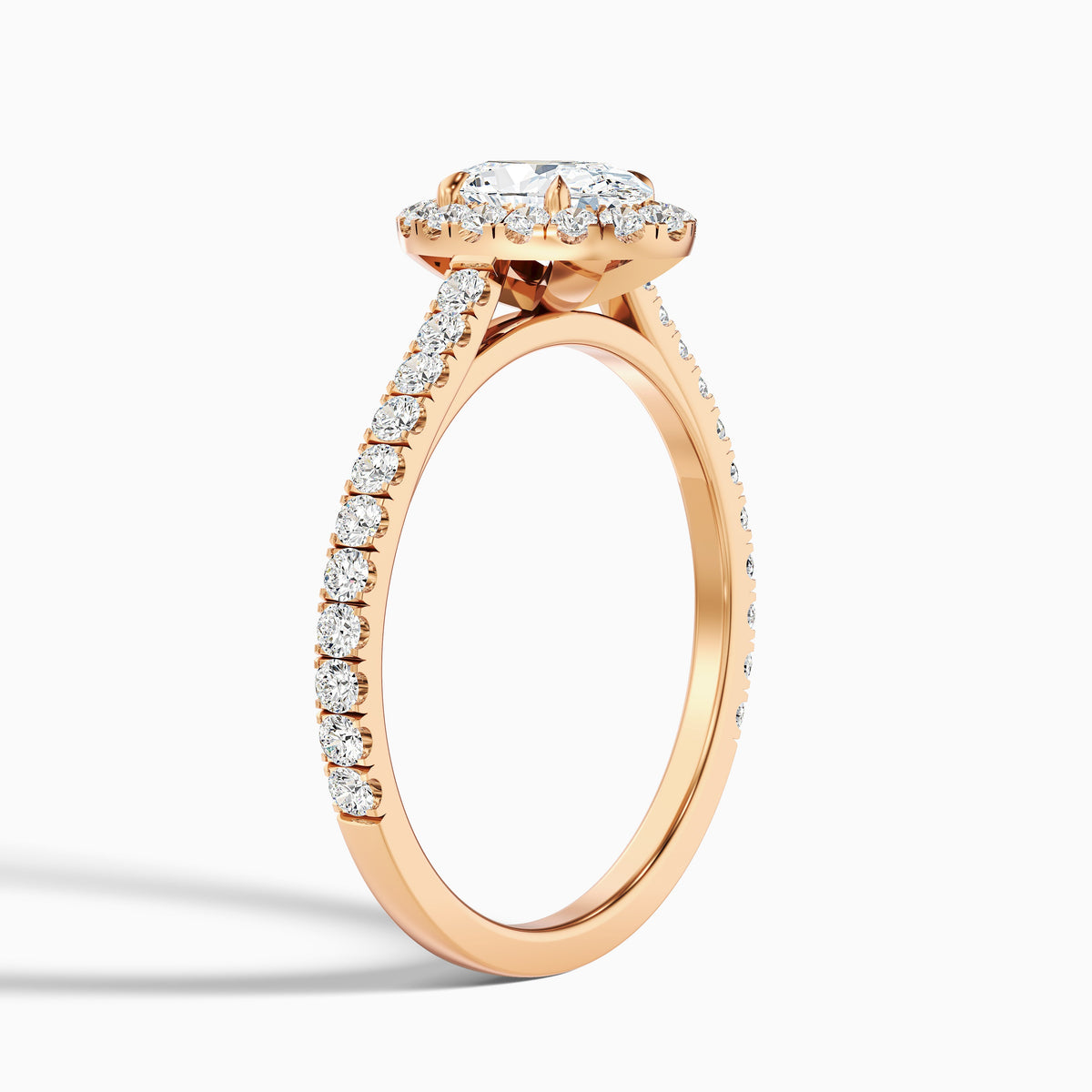 Adley 1.5 Carat Oval Halo Pave Moissanite Diamond Ring in 18k Yellow Gold