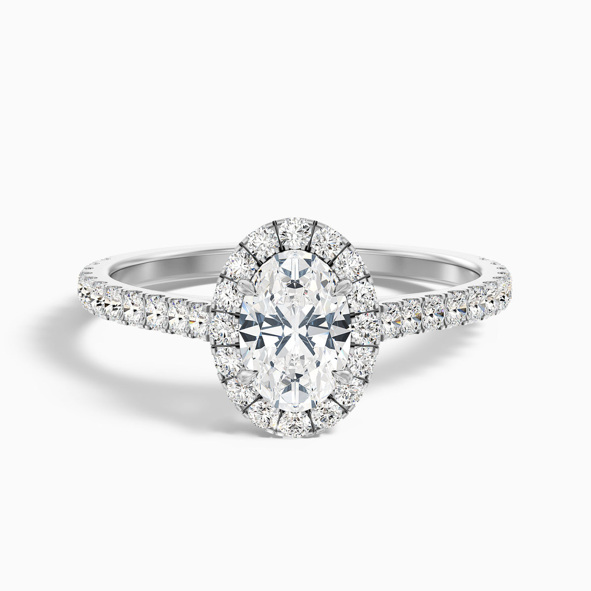 Adley 1.5 Carat Oval Halo Pave Moissanite Diamond Ring in 18k Yellow Gold