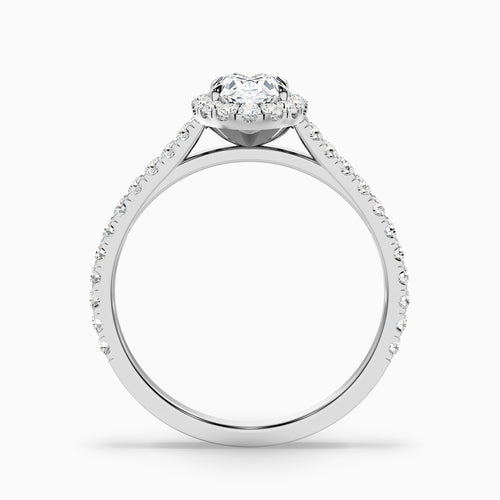 Adley 1.5 Carat Oval Halo Pave Moissanite Diamond Ring in 10k White Gold