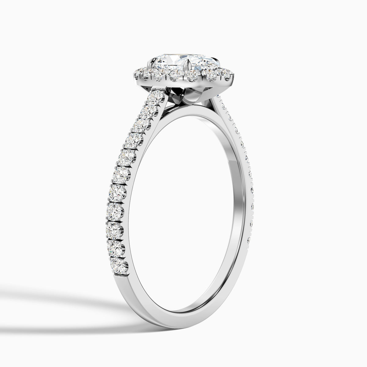Adley 5.5 Carat Oval Halo Pave Moissanite Diamond Ring in 14k Yellow Gold