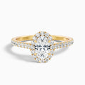 Adley 5 Carat Oval Halo Pave Moissanite Diamond Ring in 10k Yellow Gold