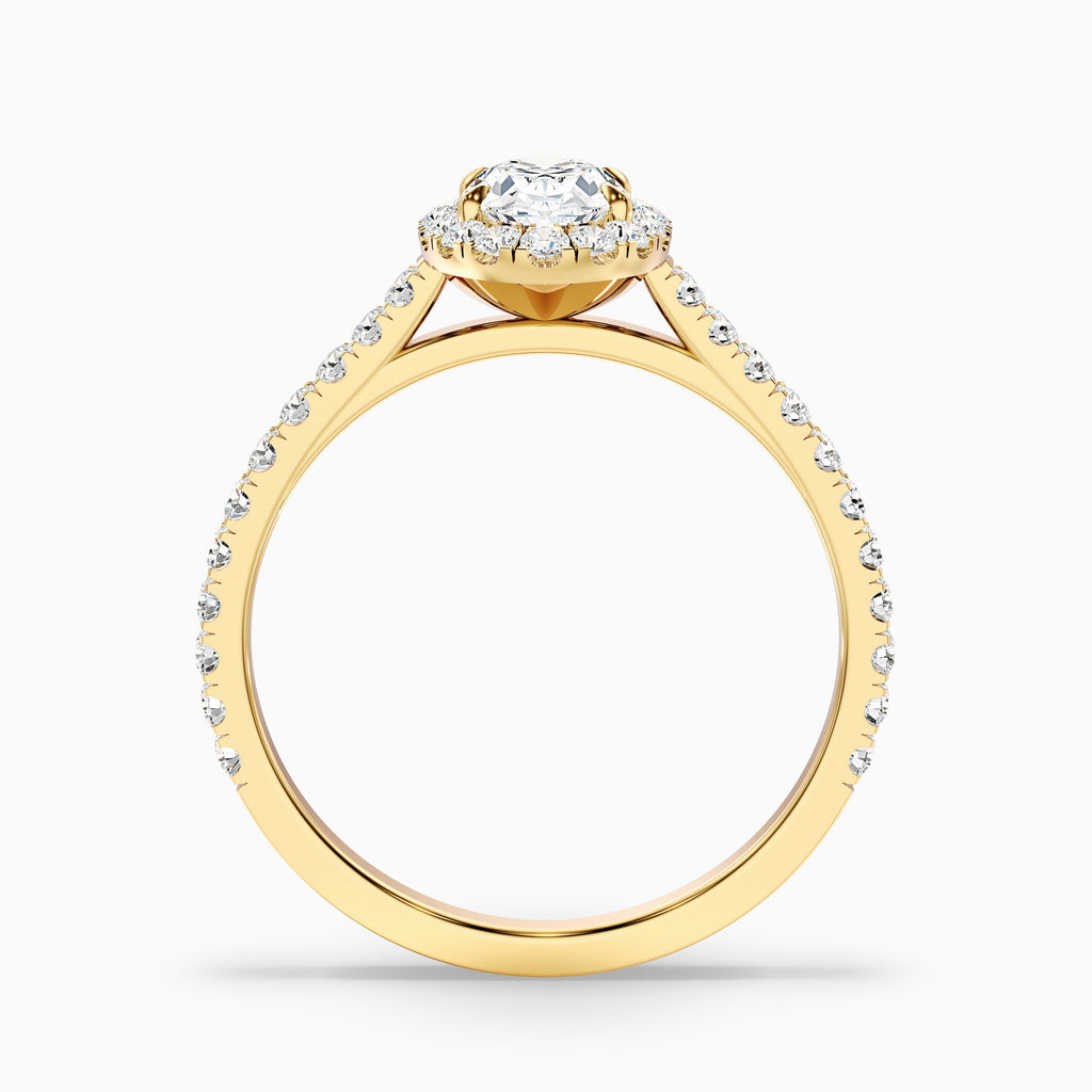 Adley 4.5 Carat Oval Halo Pave Moissanite Diamond Ring in 10k Rose Gold
