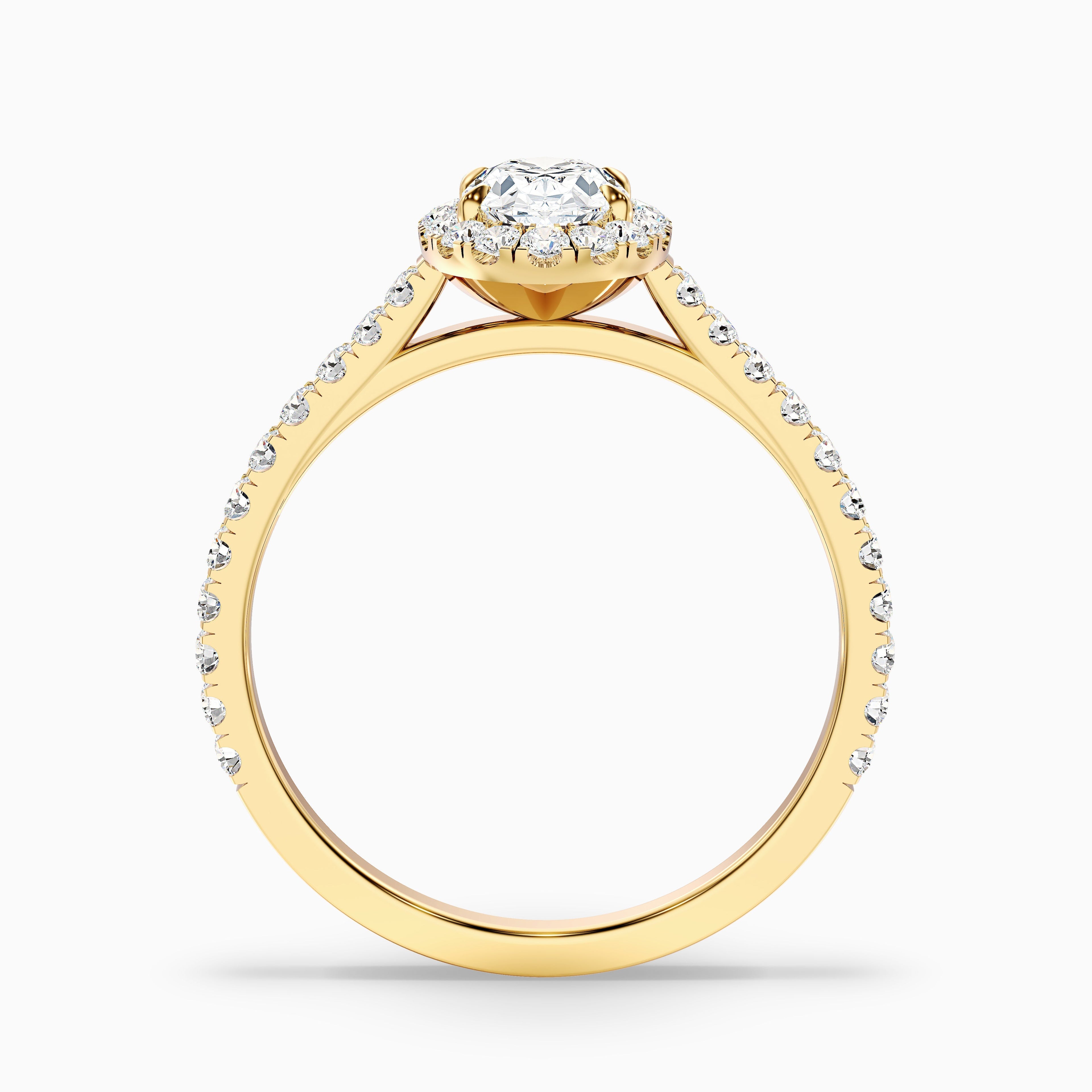 Adley 5.5 Carat Oval Halo Pave Moissanite Diamond Ring in 18k Rose Gold