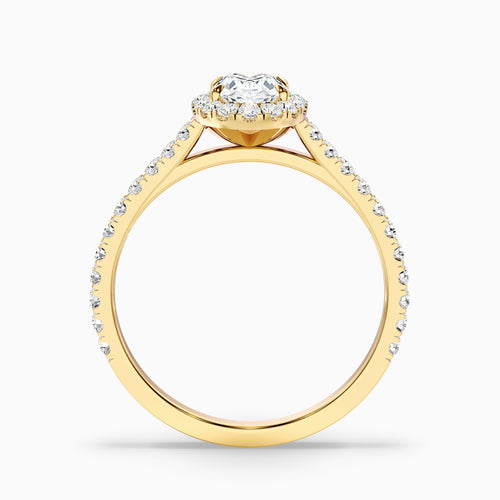 Adley 1 Carat Oval Halo Pave Moissanite Diamond Ring in 10k Yellow Gold