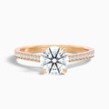 Lisa 5 Carat Round Cut Side Stone Pave Moissanite Diamond Ring in 14k Rose Gold