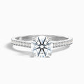 Lisa 4.5 Carat Round Cut Side Stone Pave Moissanite Diamond Ring in 10k White Gold