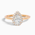 Arya 5.5 Carat Pear Halo Moissanite Diamond Ring in 14k Rose Gold