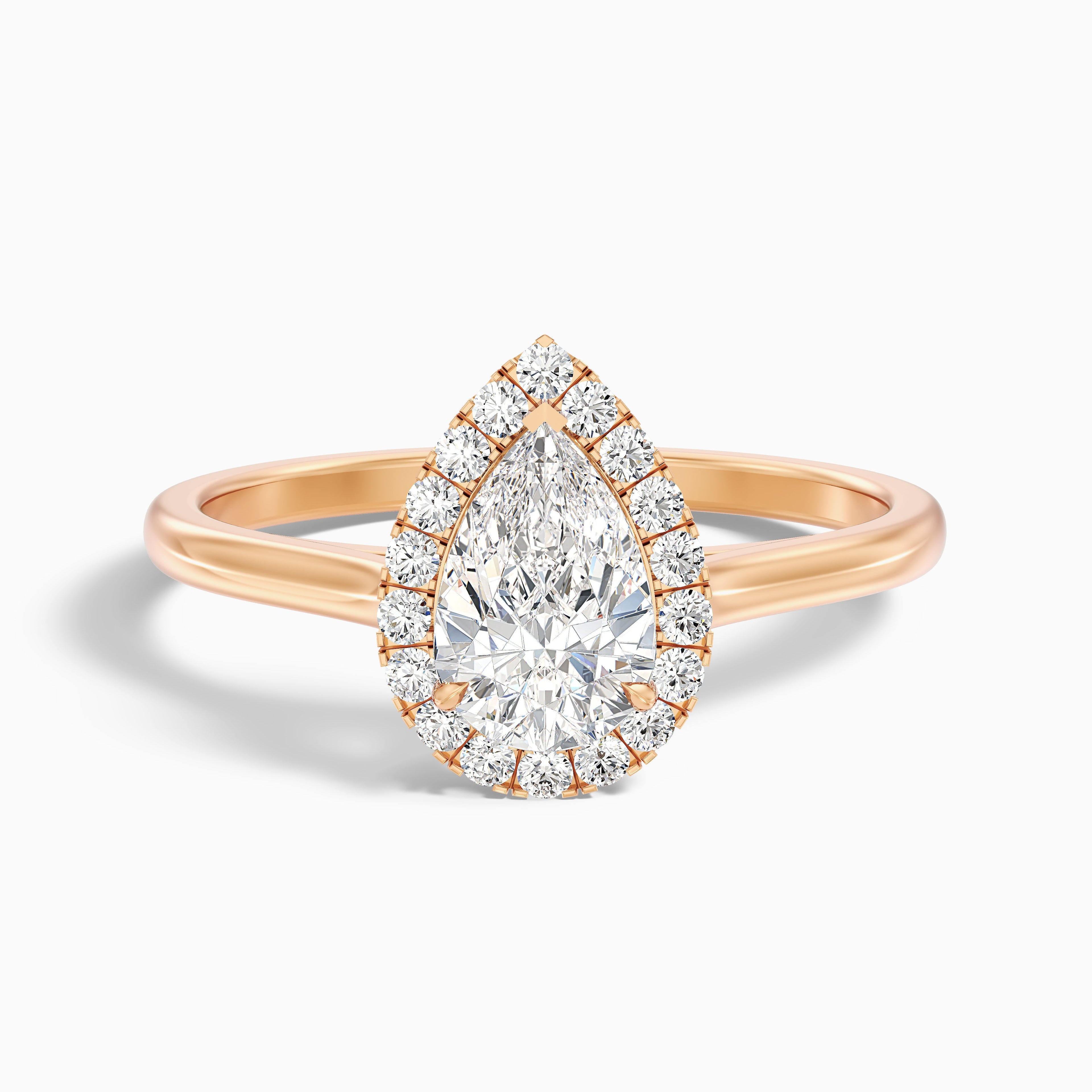 Arya 5.5 Carat Pear Halo Moissanite Diamond Ring in 10k Yellow Gold