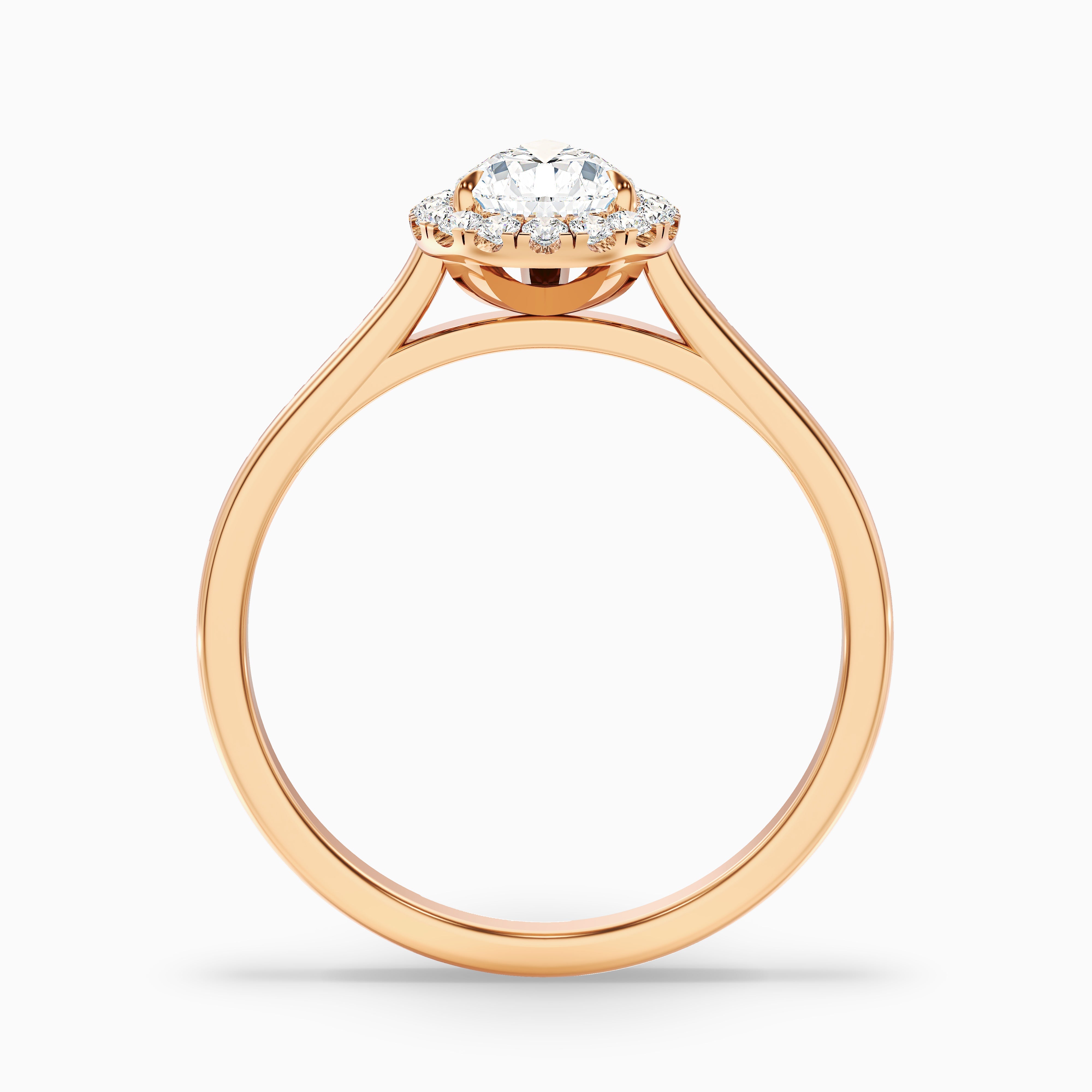 Arya 4.5 Carat Pear Halo Moissanite Diamond Ring in 18k Rose Gold