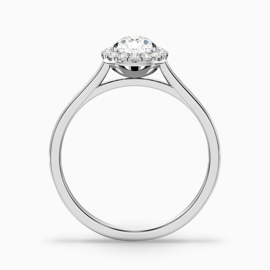 Arya 5 Carat Pear Halo Moissanite Diamond Ring in 10k Yellow Gold