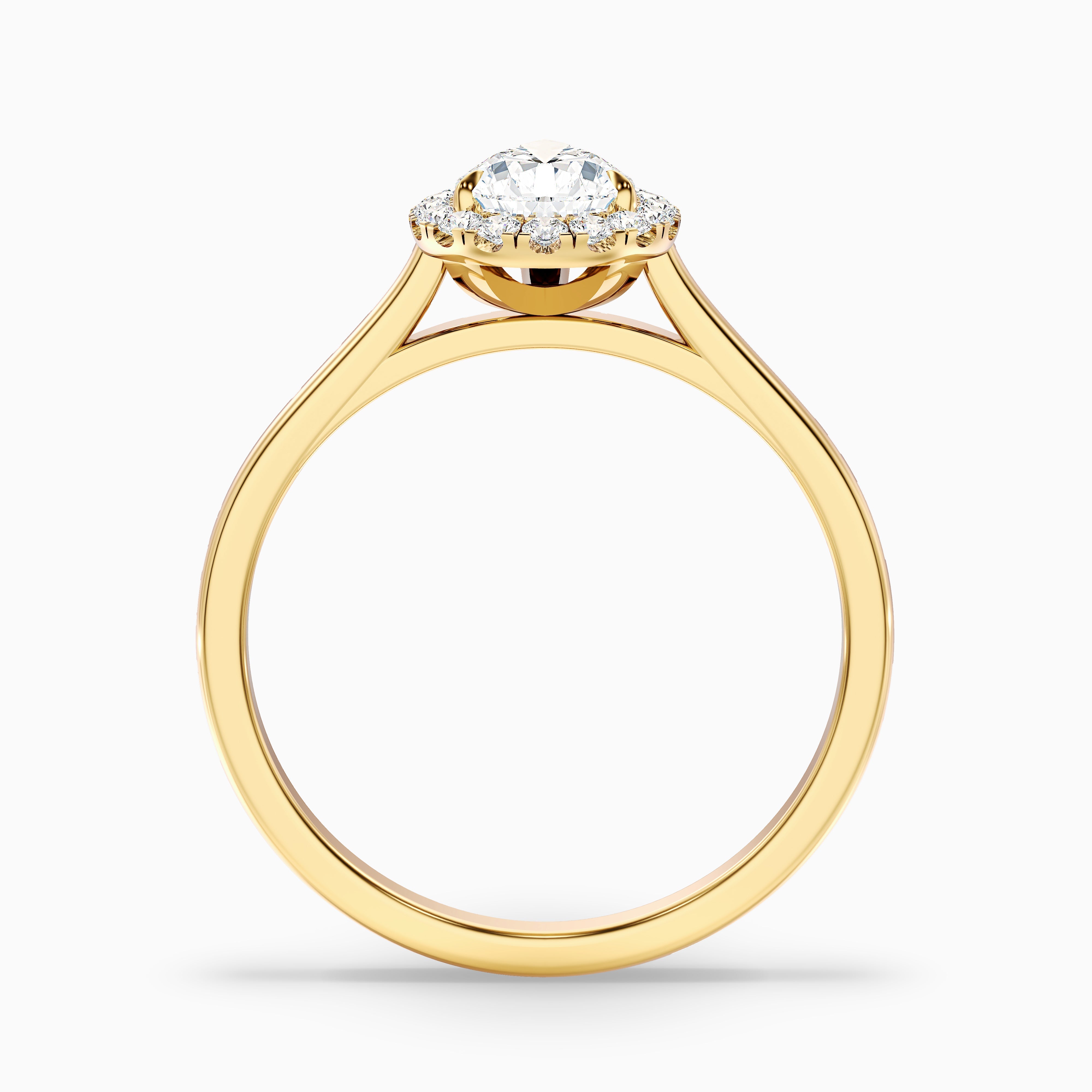 Arya 2 Carat Pear Halo Moissanite Diamond Ring in 18k White Gold