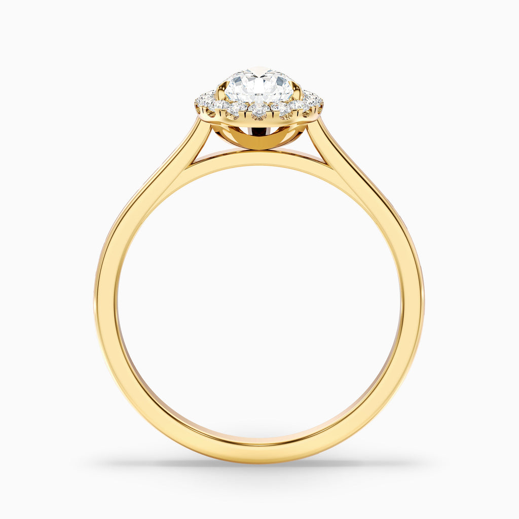 Arya 2 Carat Pear Halo Moissanite Diamond Ring in 10k Rose Gold