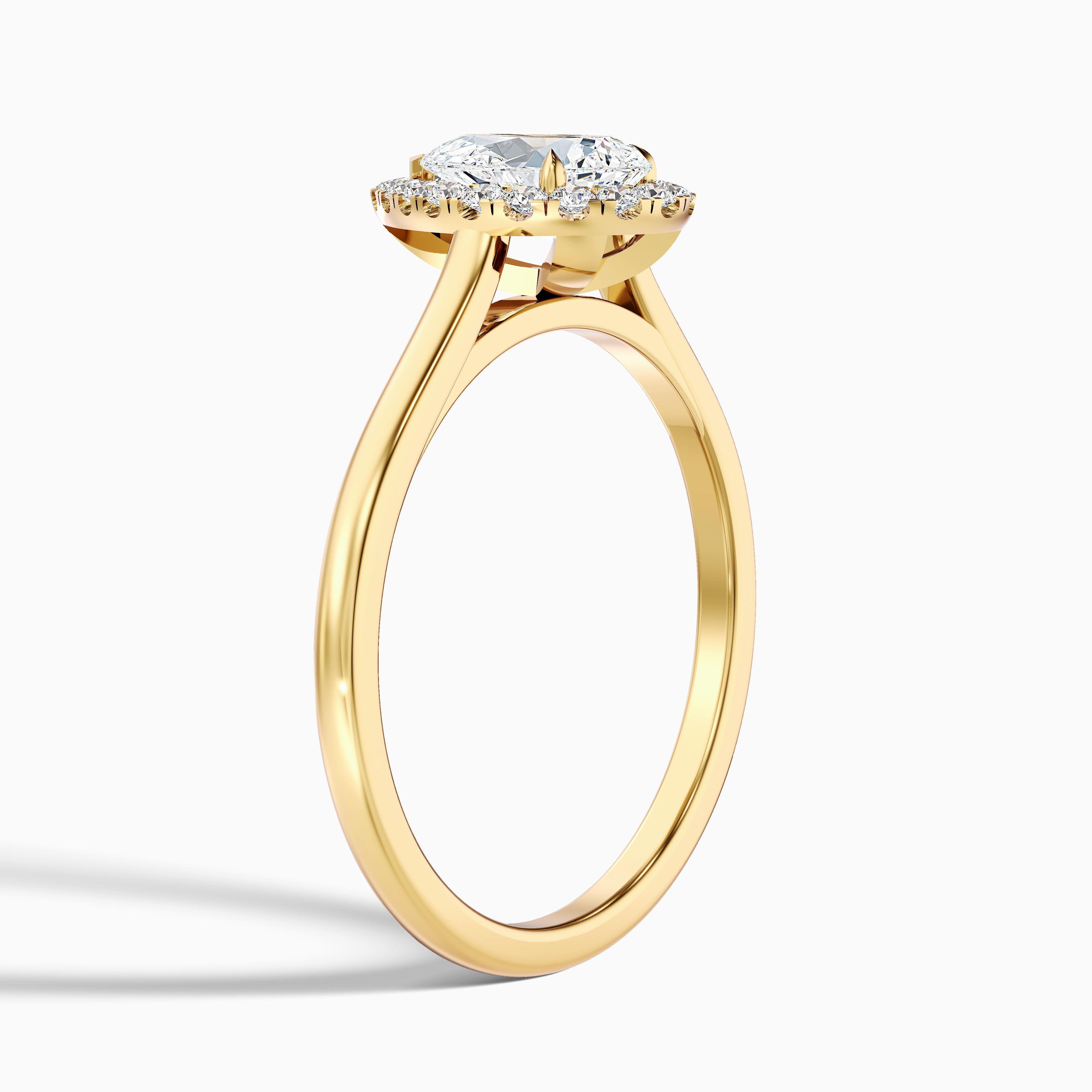 Arya 3.5 Carat Pear Halo Moissanite Diamond Ring in Platinum