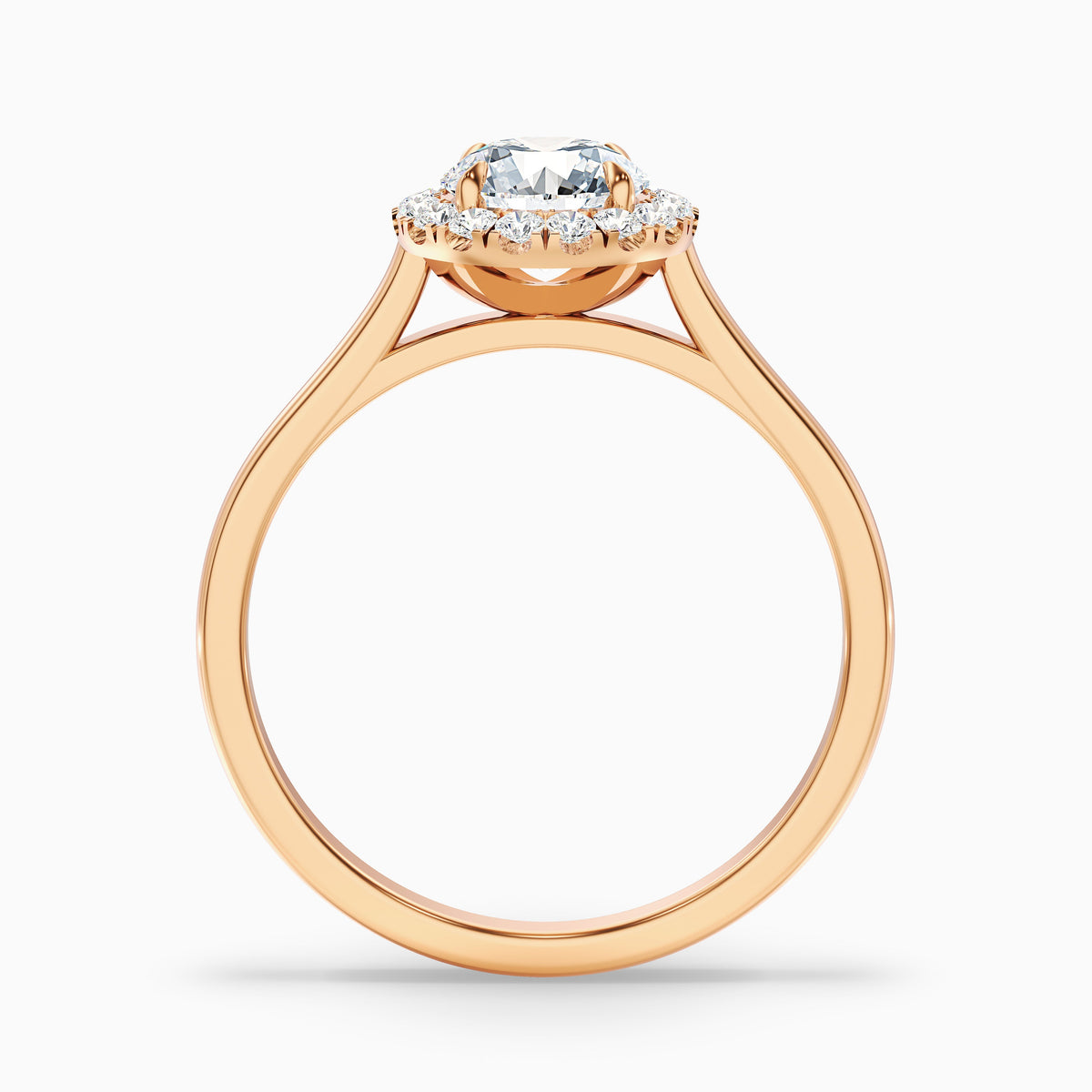 Ember 5.5 Carat Round Halo Pave Moissanite Diamond Ring in 14k Yellow Gold