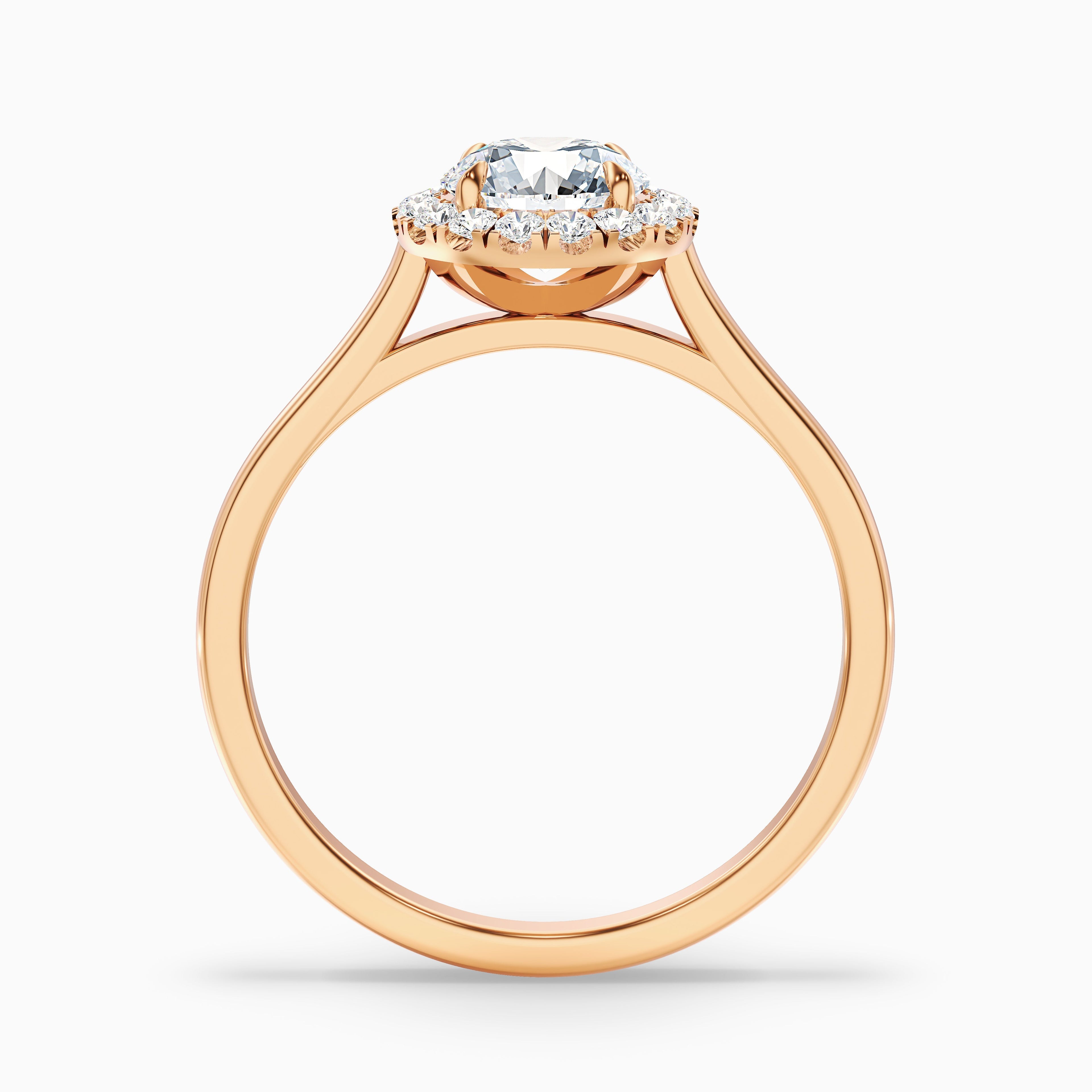 Ember 2 Carat Round Halo Pave Moissanite Diamond Ring in 10k White Gold