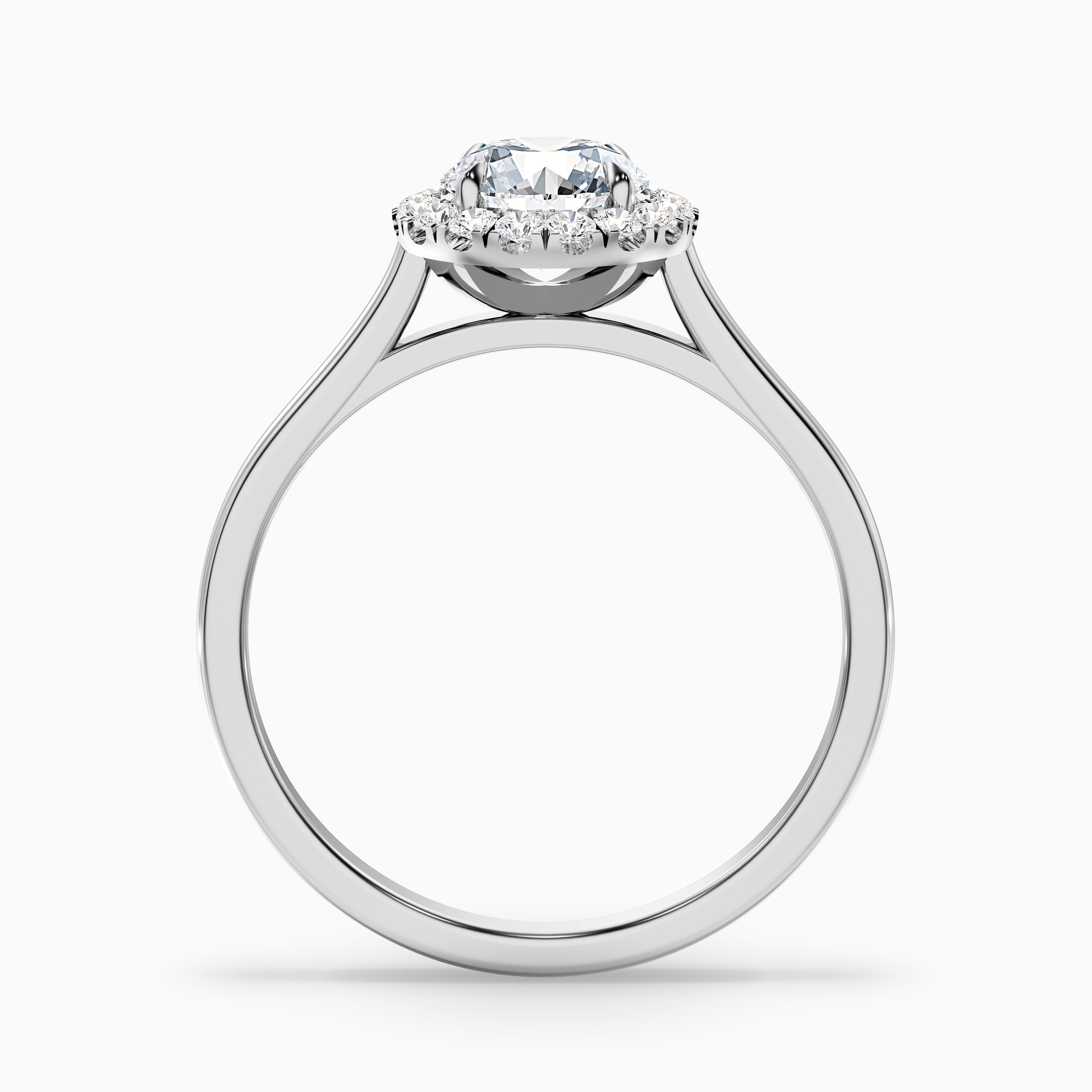 Ember 1 Carat Round Halo Pave Moissanite Diamond Ring in 18k Rose Gold