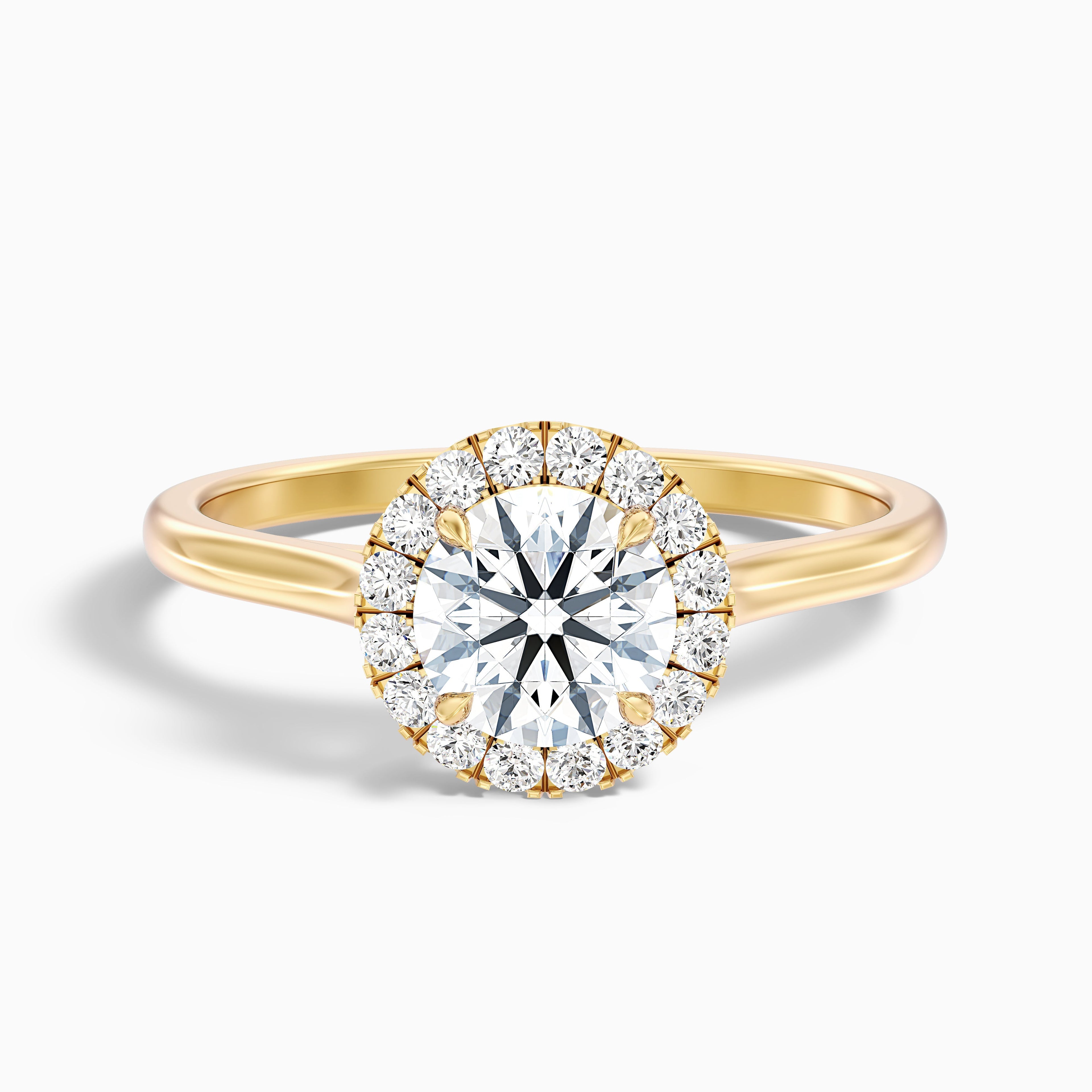 Ember 5.5 Carat Round Halo Pave Moissanite Diamond Ring in 14k Rose Gold