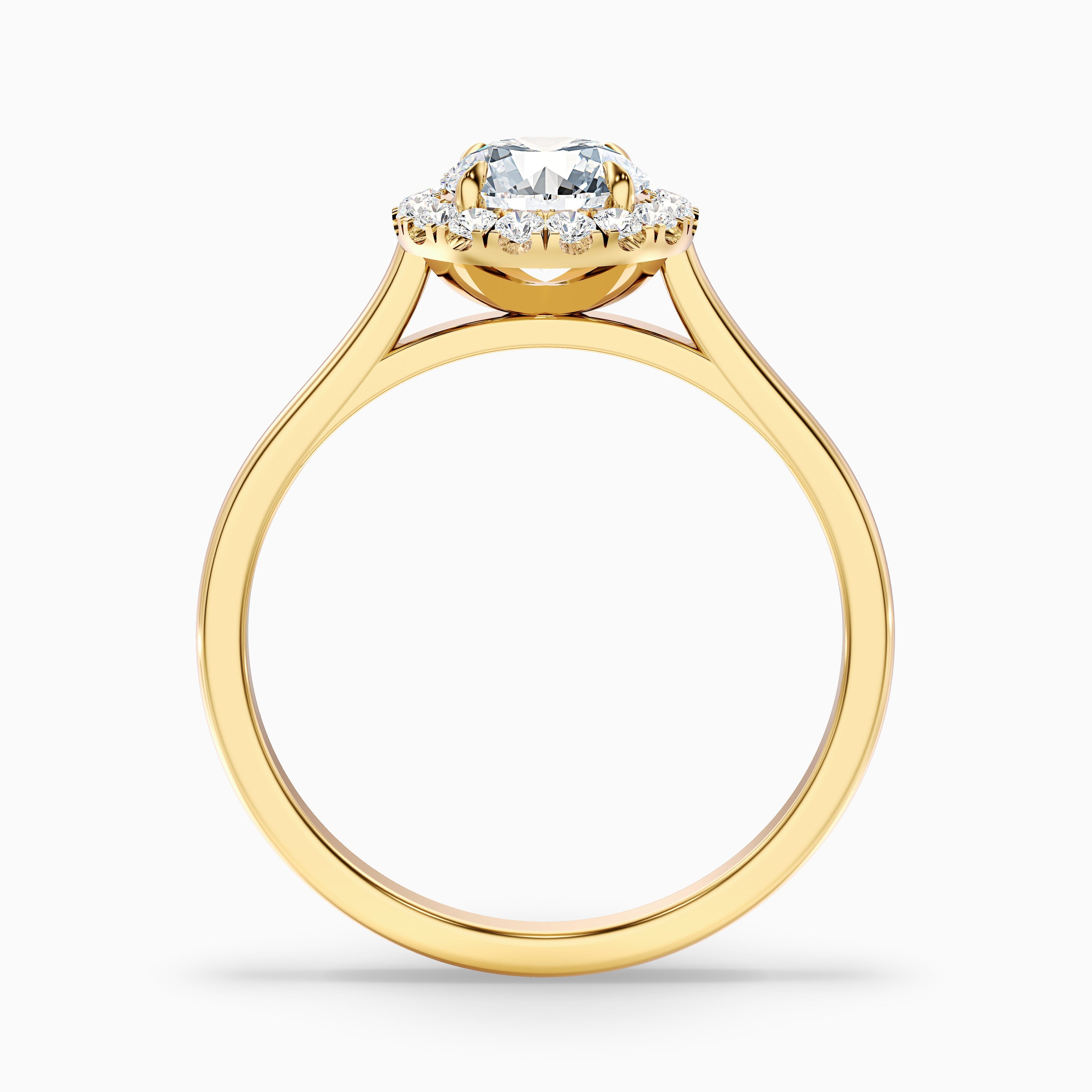 Ember 1.5 Carat Round Halo Pave Moissanite Diamond Ring in 18k White Gold