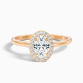 Kyra 2 Carat Oval Cut Halo Moissanite Diamond Ring in 10k Rose Gold