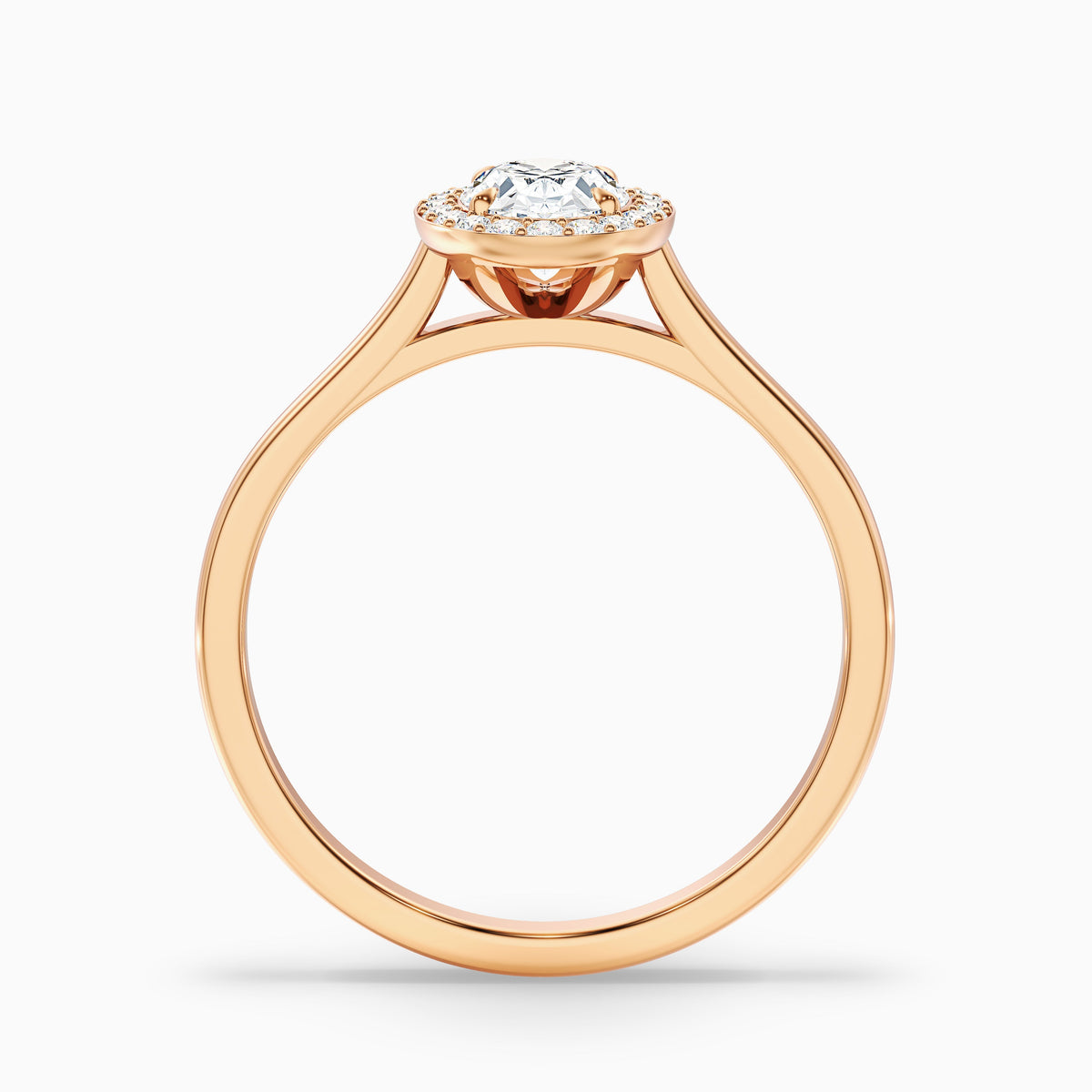 Kyra 1 Carat Oval Cut Halo Moissanite Diamond Ring in 18k Yellow Gold