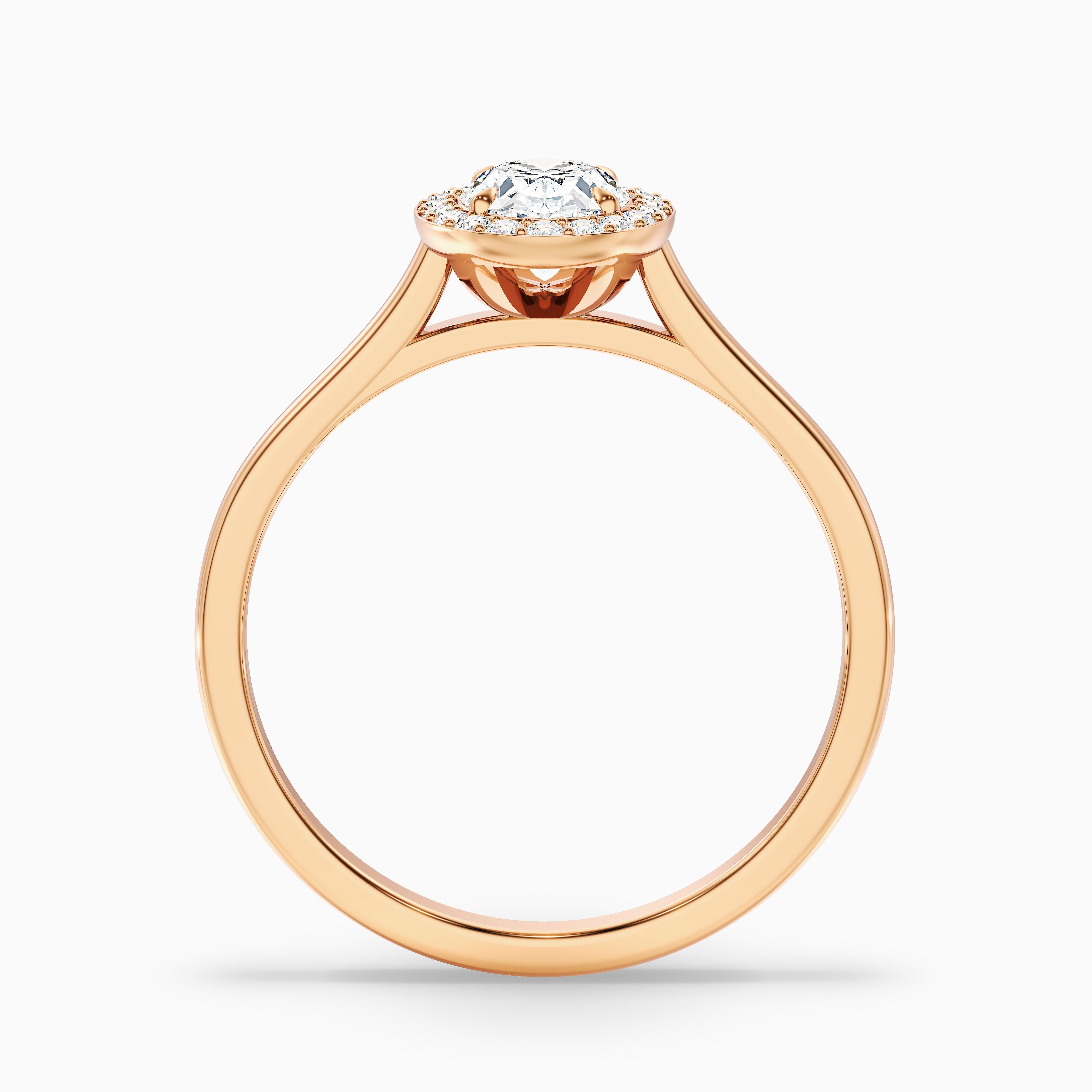 Kyra 5 Carat Oval Cut Halo Moissanite Diamond Ring in 18k Rose Gold